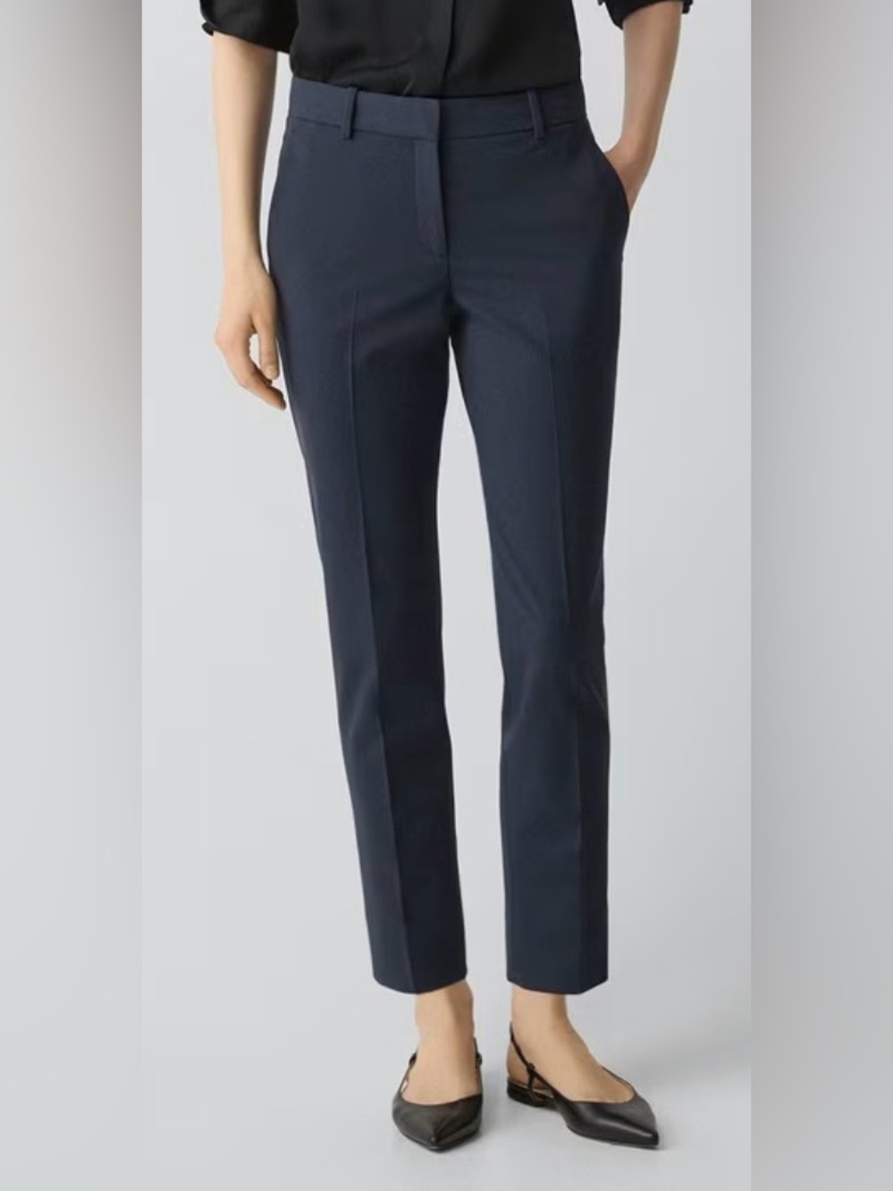 Theory Tailored Navy Straight-Leg Dress Pants